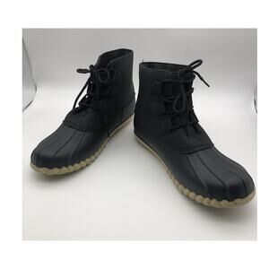 DKSUKO Women's Duck Boots Saltwater Rubber Rain Boots Sz 11 Black